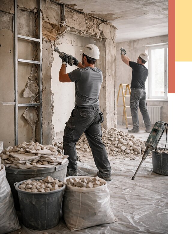 Демонтажные работы в Петергофе от 2824 руб. — услуги и цена под ключ | ОТДЕЛОЧНИК-Птф