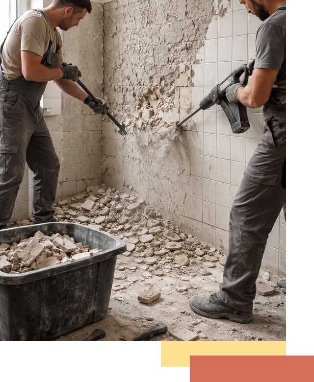 Демонтаж плитки со стен в Петергофе быстро и аккуратно