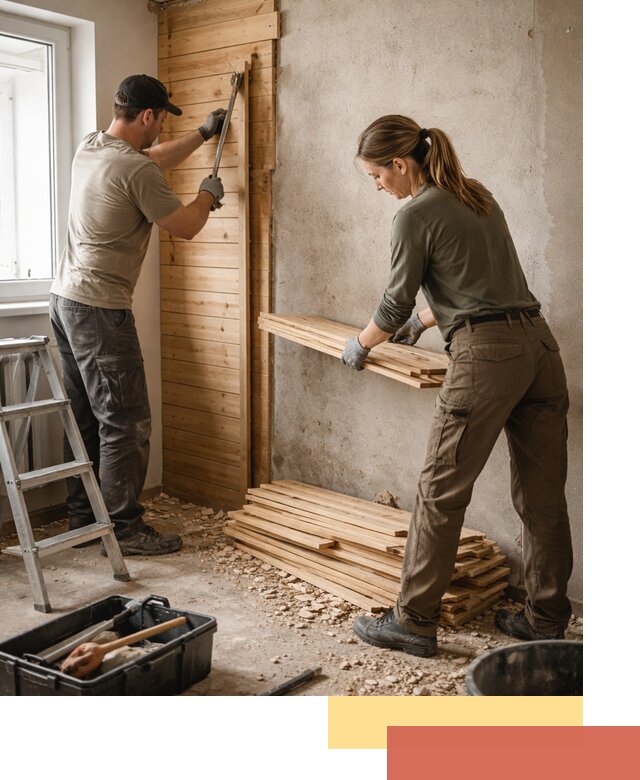 Демонтаж вагонки со стен в Петергофе — профессиональный демонтаж