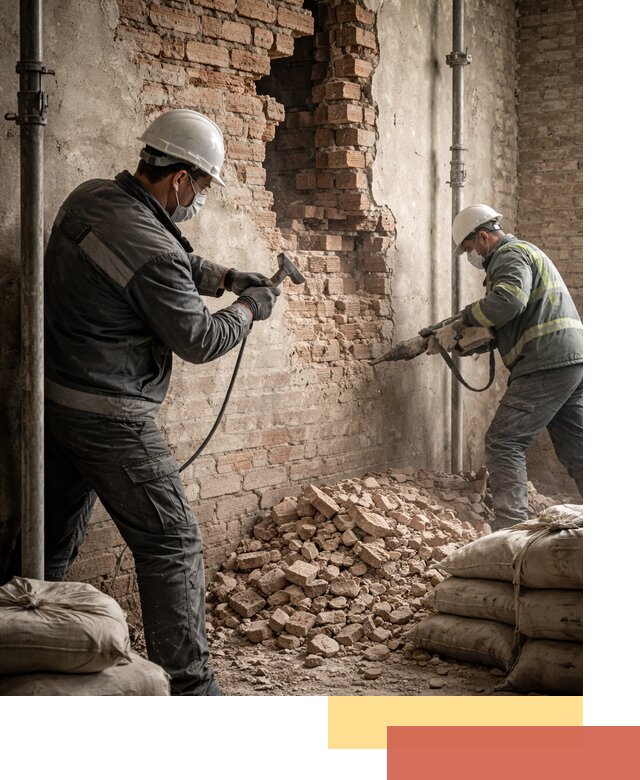 Демонтаж кирпичных стен в Петергофе быстро и безопасно