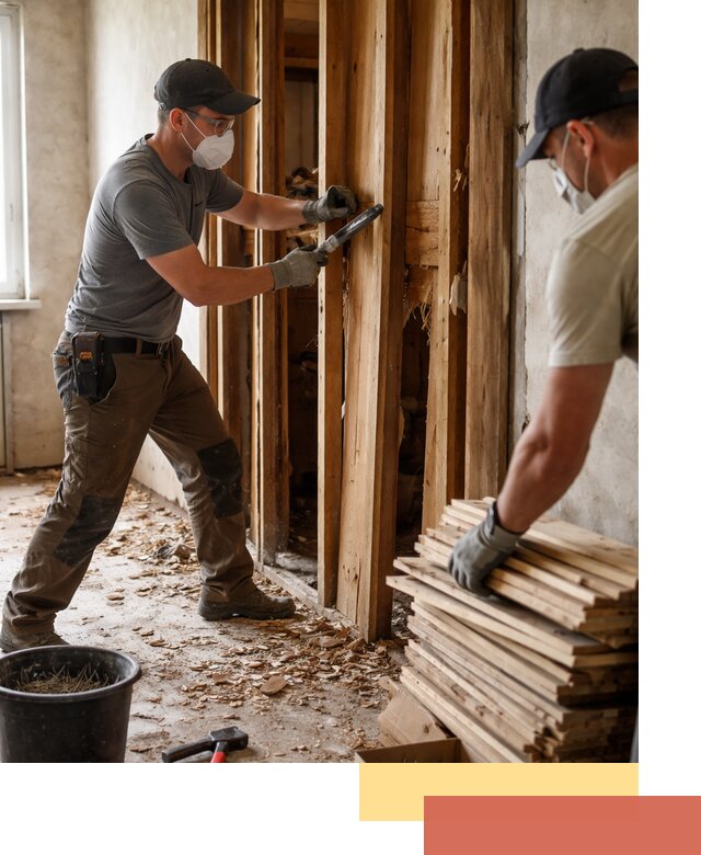 Демонтаж деревянных перегородок в Петергофе быстро и аккуратно