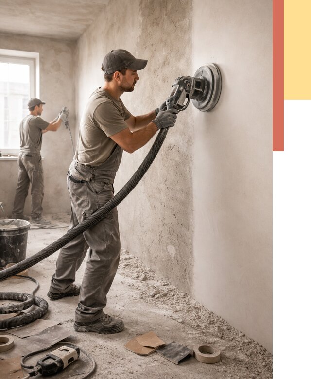 Шлифовка стен в Петергофе от 1255 руб/м2 — быстро и недорого | ОТДЕЛОЧНИК-Птф