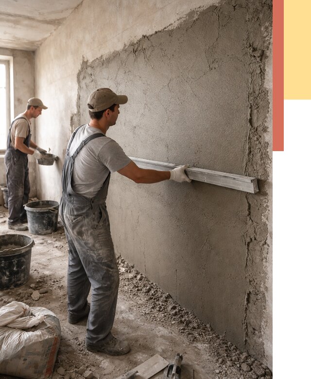 Цементная штукатурка стен в Петергофе от 4707 руб/м2 — быстро и недорого | ОТДЕЛОЧНИК-Птф