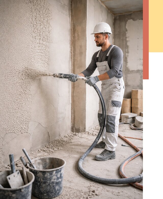 Машинная штукатурка стен в Петергофе под ключ от 6800 руб./м2 | ОТДЕЛОЧНИК-Птф