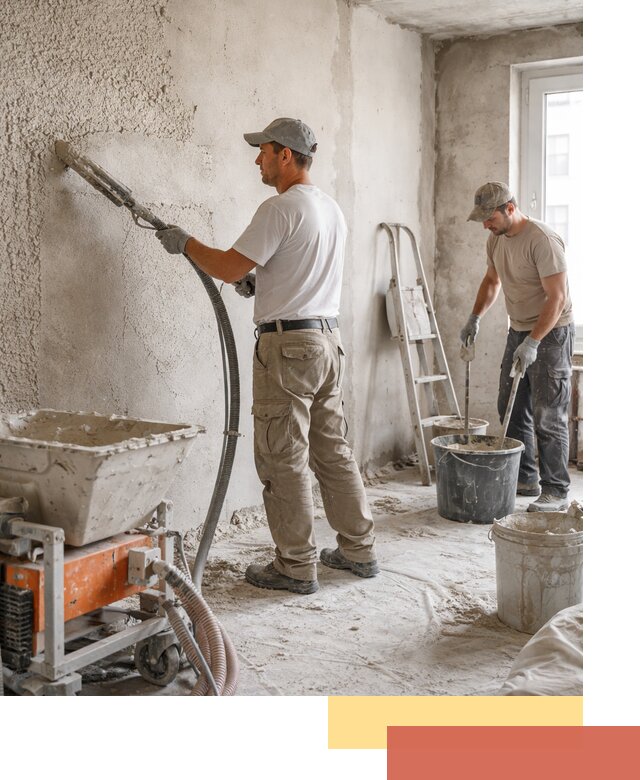 Машинная штукатурка стен в Петергофе — быстро и качественно