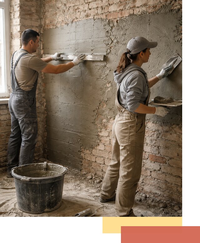 Штукатурка кирпичных стен в Петергофе — качественно и надежно