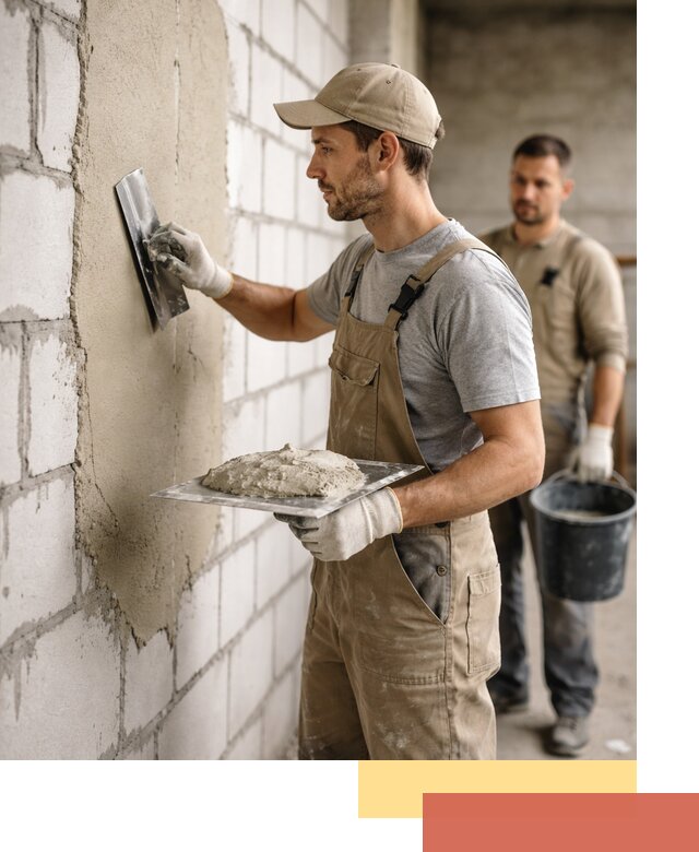 Штукатурка стен из газобетона в Петергофе под ключ