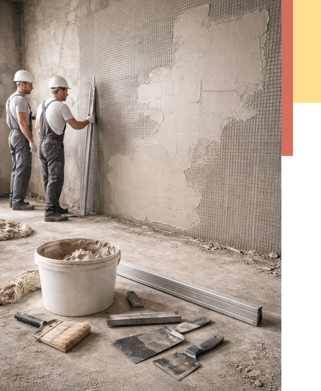 Штукатурка стен по сетке в Петергофе от 5754 руб./м2 — быстро и недорого | ОТДЕЛОЧНИК-Птф