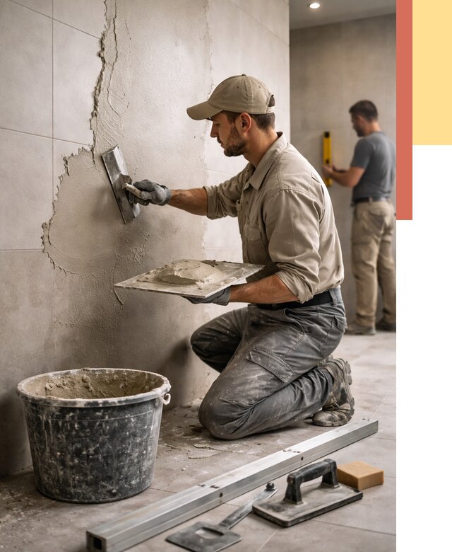 Штукатурка стен в ванной в Петергофе от 4707 руб./м² — выравнивание под ключ | ОТДЕЛОЧНИК-Птф