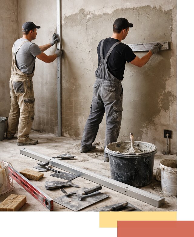 Профессиональная штукатурка стен под плитку в Петергофе