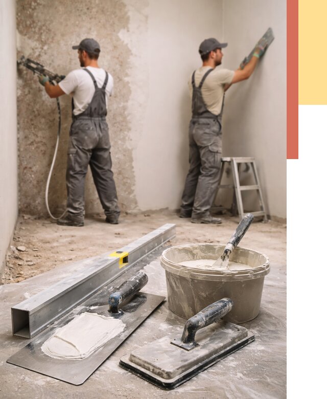 Штукатурка стен под обои в Петергофе от 4707 руб./м2 — выравнивание под обои | ОТДЕЛОЧНИК-Птф