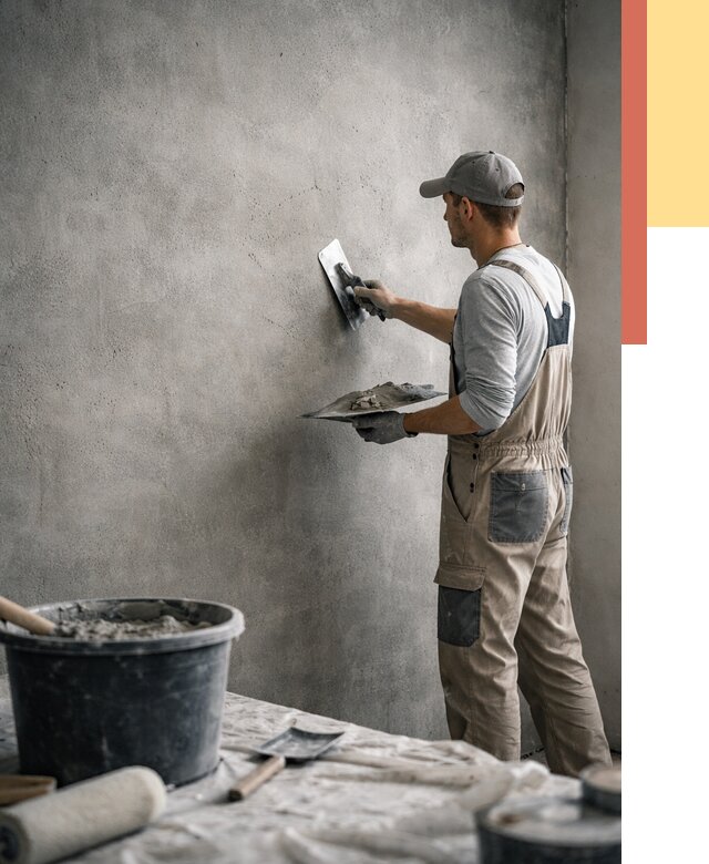 Декоративная штукатурка под бетон в Петергофе от 2615 руб./м² — нанесение под ключ | ОТДЕЛОЧНИК-Птф