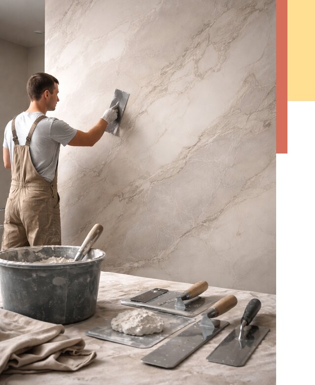 Декоративная штукатурка под мрамор в Петергофе от 2929 руб./м² — быстро и недорого | ОТДЕЛОЧНИК-Птф