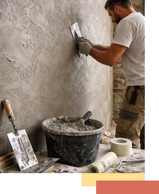 Декоративная штукатурка лофт в Петергофе — отделка стен и потолков