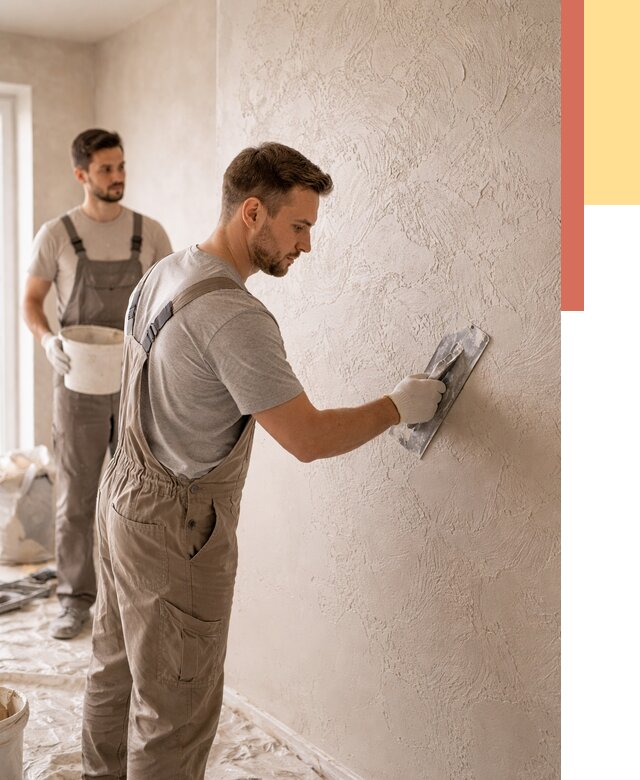 Фактурная штукатурка стен в Петергофе от 4394 руб./м² — заказать под ключ | ОТДЕЛОЧНИК-Птф