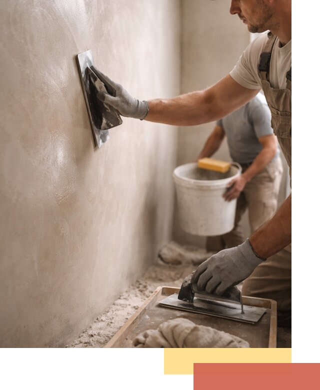 Нанесение марокканской штукатурки таделакт в Петергофе
