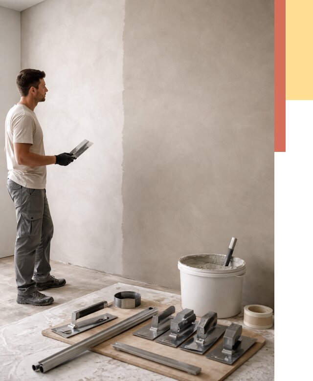 Нанесение микроцемента на стены в Петергофе от 3348 руб./м2 под ключ | ОТДЕЛОЧНИК-Птф