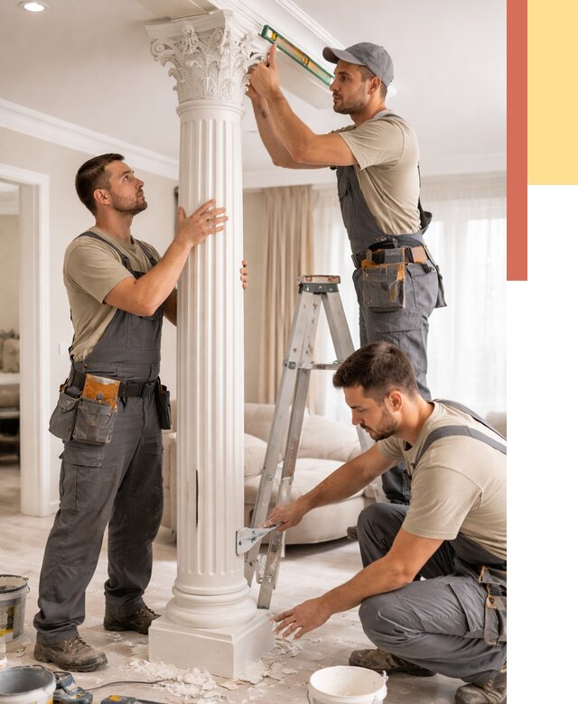 Установка декоративных колонн в Петергофе от 12553 руб. под ключ | ОТДЕЛОЧНИК-Птф