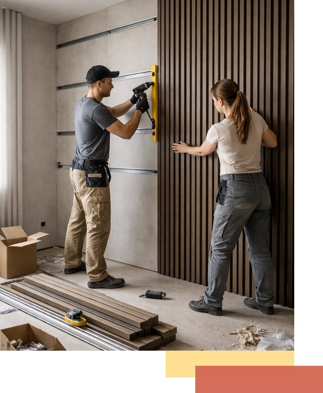 Монтаж реечных панелей на стены в Петергофе