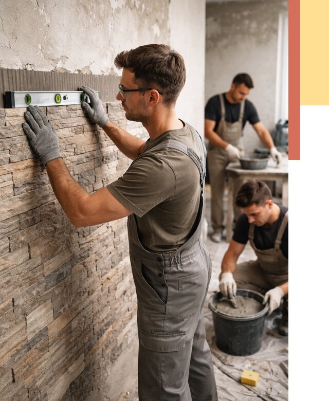 Монтаж искусственного камня в Петергофе от 4707 руб. под ключ | ОТДЕЛОЧНИК-Птф