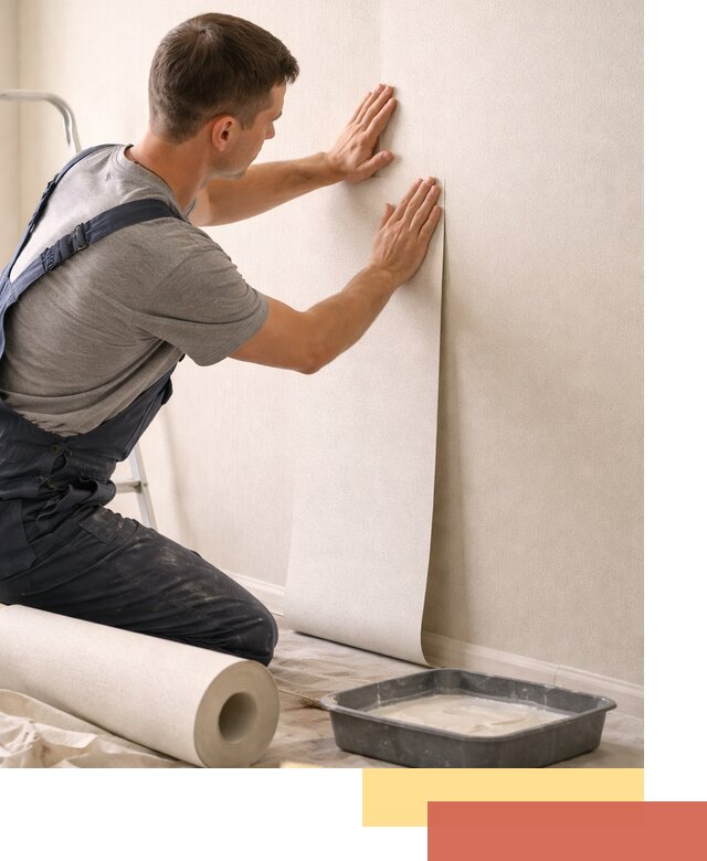 Поклейка флизелиновых обоев в Петергофе качественно и быстро