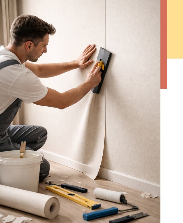 Поклейка виниловых обоев в Петергофе от 4707 руб. | Быстро и недорого — ОТДЕЛОЧНИК-Птф