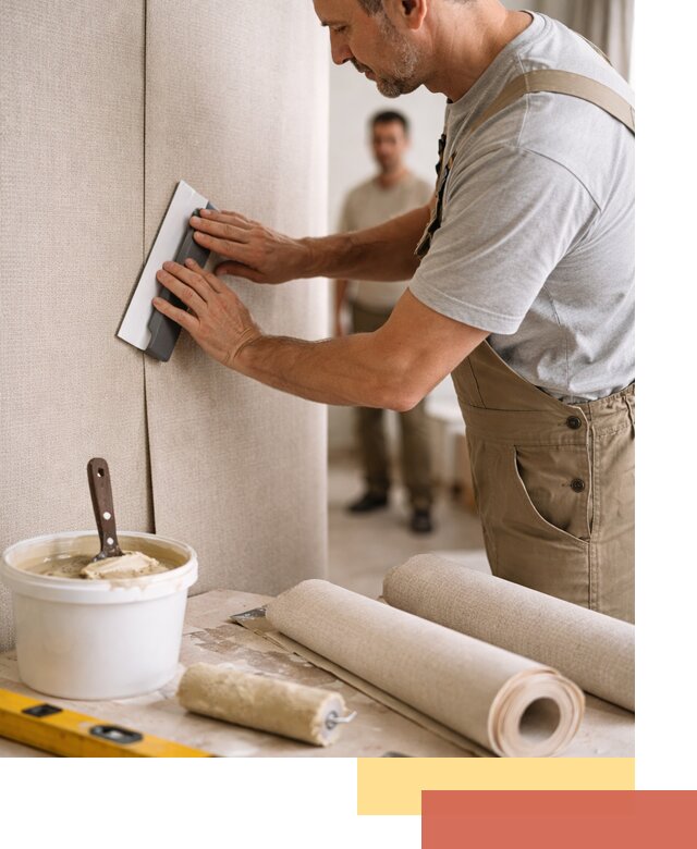 Поклейка текстильных обоев в Петергофе профессионально и аккуратно