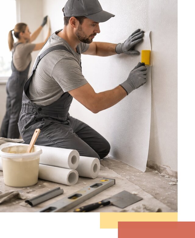 Поклейка стеклообоев профессионально в Петергофе