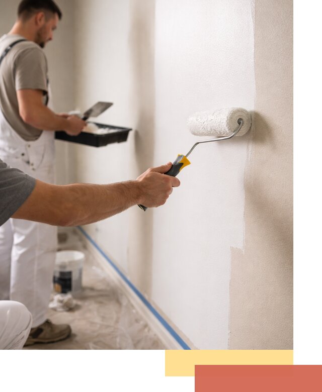 Покраска стен акриловой краской профессионально в Петергофе