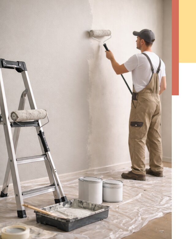 Покраска стен латексной краской в Петергофе от 4707 руб. за м2 | ОТДЕЛОЧНИК-Птф