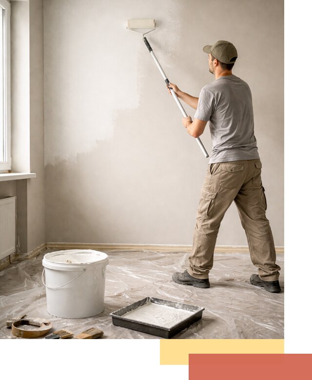 Покраска стен латексной краской в Петергофе качественно и быстро