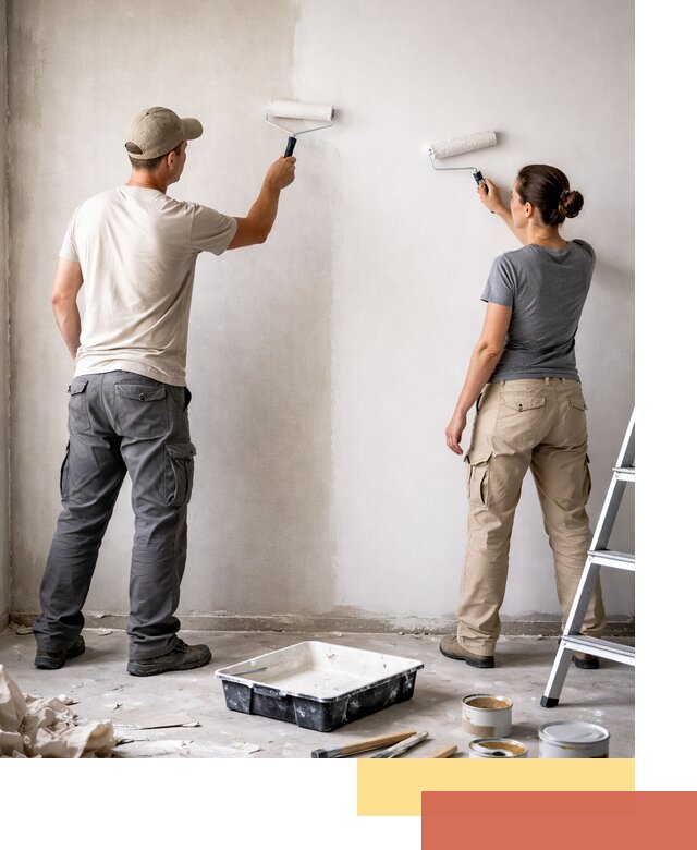 Окраска стен по стеклохолсту в Петергофе качественно и долговечно