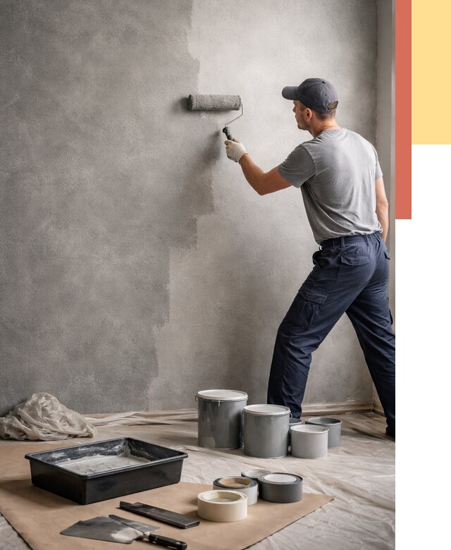 Покраска стен под бетон в Петергофе от 680 руб. за м2 — быстро и недорого | ОТДЕЛОЧНИК-Птф