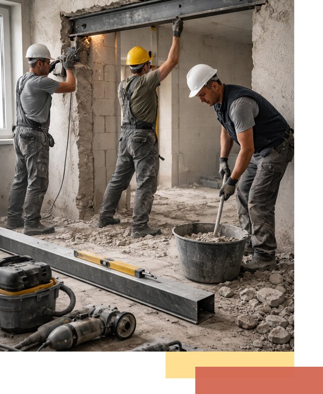 Создание проемов в стенах и несущих конструкциях в Петергофе