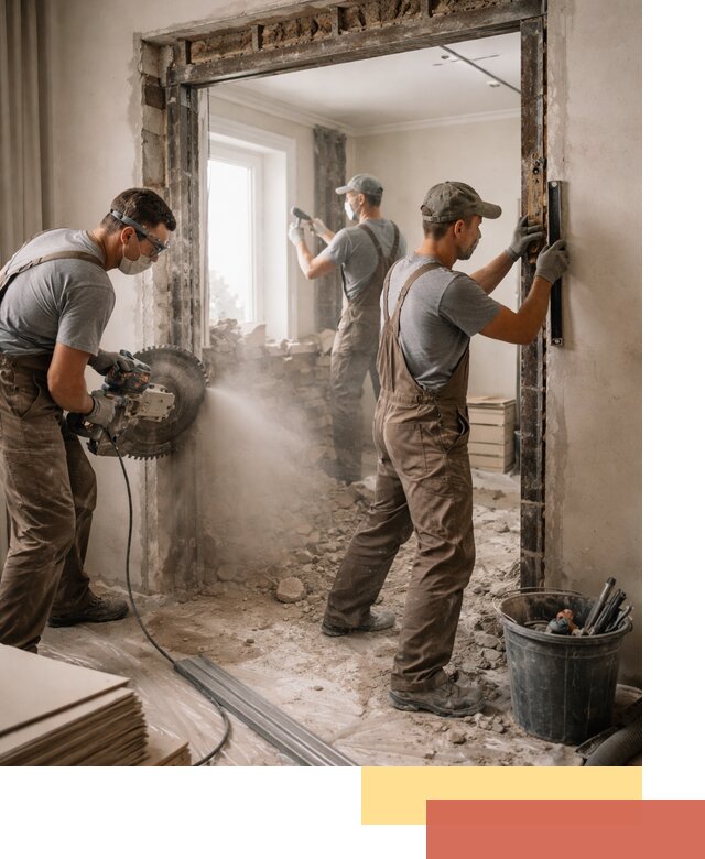 Расширение дверного проема под установку новой двери в Петергофе