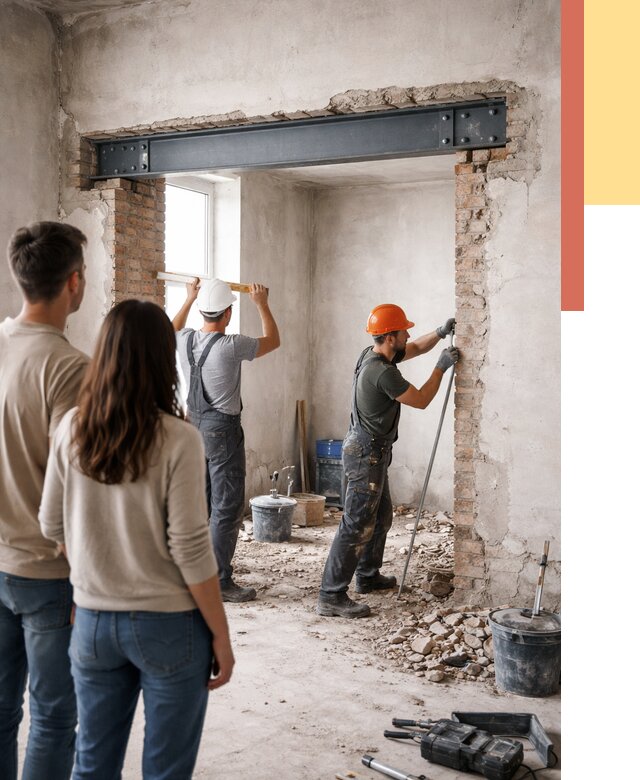 Усиление проема в стене в Петергофе от 9938 руб. — усиление дверного проема металлоконструкцией | ОТДЕЛОЧНИК-Птф