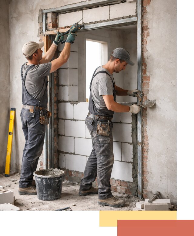 Закладка дверного проема под ключ в Петергофе: демонтаж, монтаж, отделка