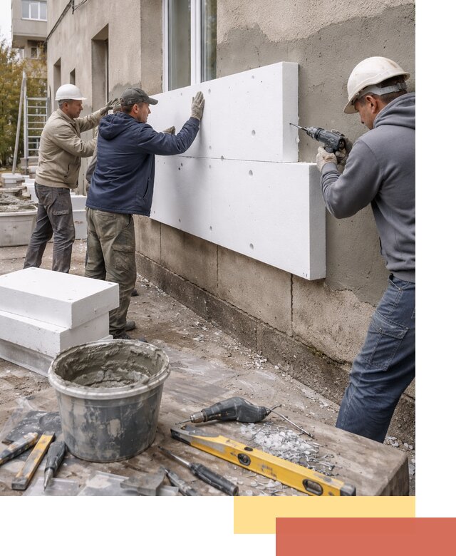 Утепление наружных стен пенопластом в Петергофе