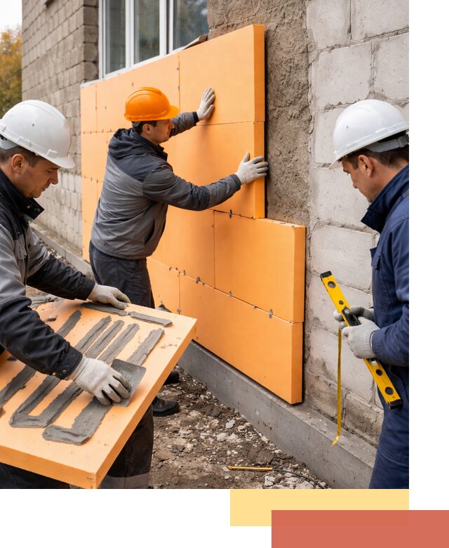 Утепление фасада пеноплексом под ключ в Петергофе