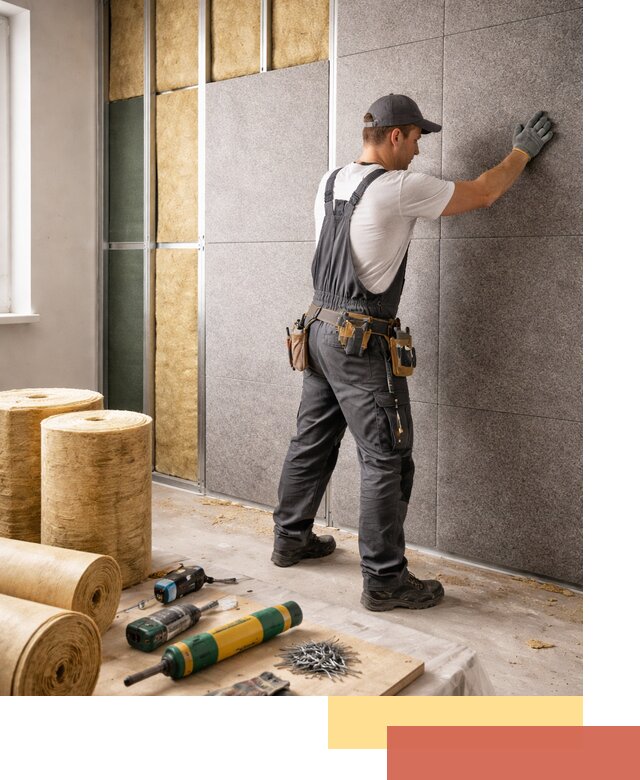 Профессиональная шумоизоляция стен в Петергофе для квартиры и офиса