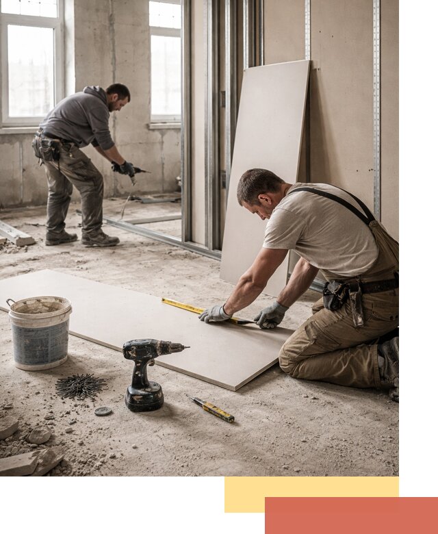 Кладка перегородок из ПГП под ключ в Петергофе