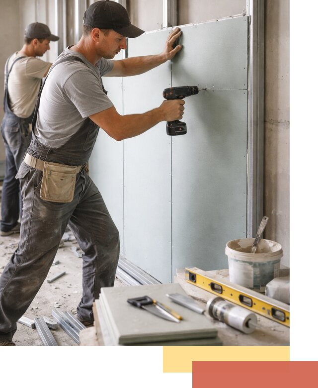 Кладка влагостойких перегородок ПГП в Петергофе