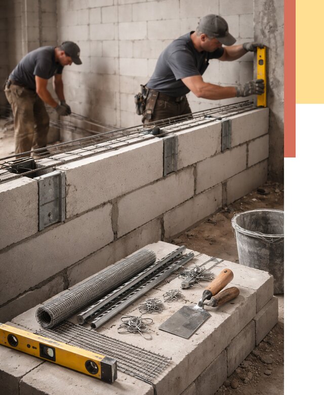 Армирование кладки перегородок в Петергофе от 785 руб. под ключ | ОТДЕЛОЧНИК-Птф