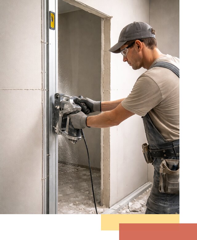 Устройство дверного проема в перегородке в Петергофе