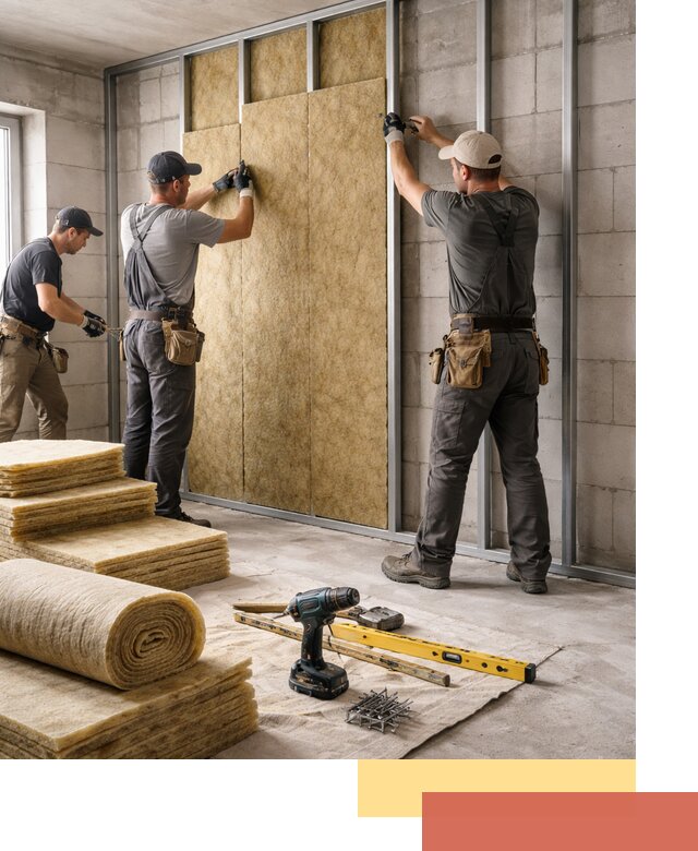 Шумоизоляция перегородок из блоков в Петергофе — монтаж и защита шумоизоляцией