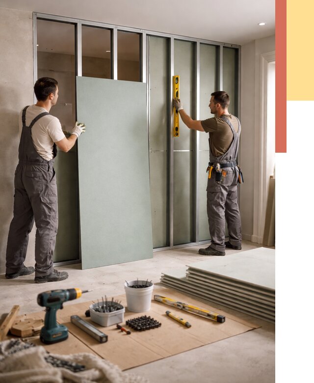 Перегородка из влагостойкого гипсокартона в Петергофе от 5021 руб. — монтаж под ключ | ОТДЕЛОЧНИК-Птф