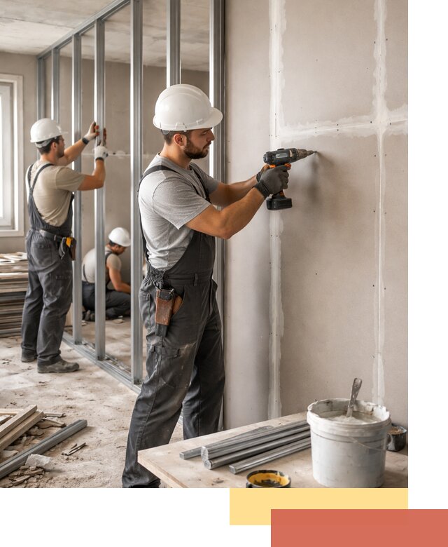 Перегородки из огнестойкого гипсокартона в Петергофе под ключ