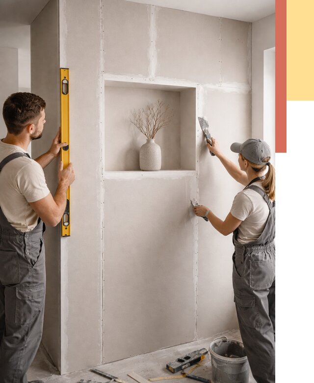 Перегородка из гипсокартона с нишей в Петергофе от 3400 руб. под ключ | ОТДЕЛОЧНИК-Птф