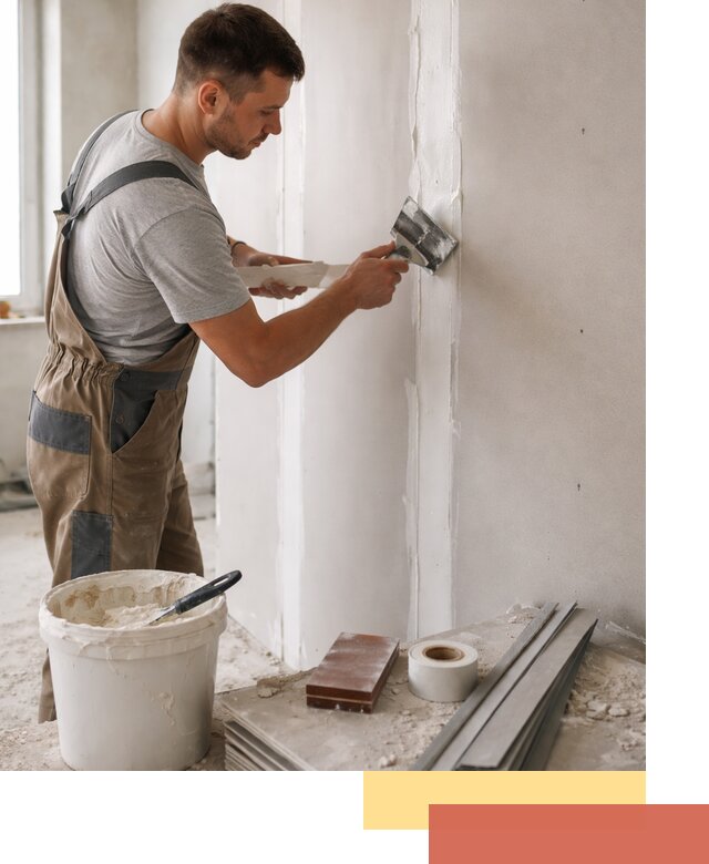 Шпаклевка перегородок из гипсокартона в Петергофе качественно и быстро