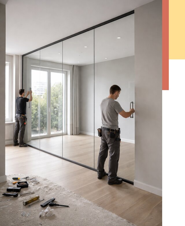 Изготовление стеклянных перегородок в Петергофе от 12919 руб. под ключ | ОТДЕЛОЧНИК-Птф